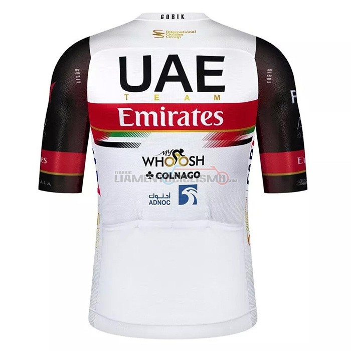 Abbigliamento Ciclismo UAE Manica Corta 2021 Nero Bianco Rosso